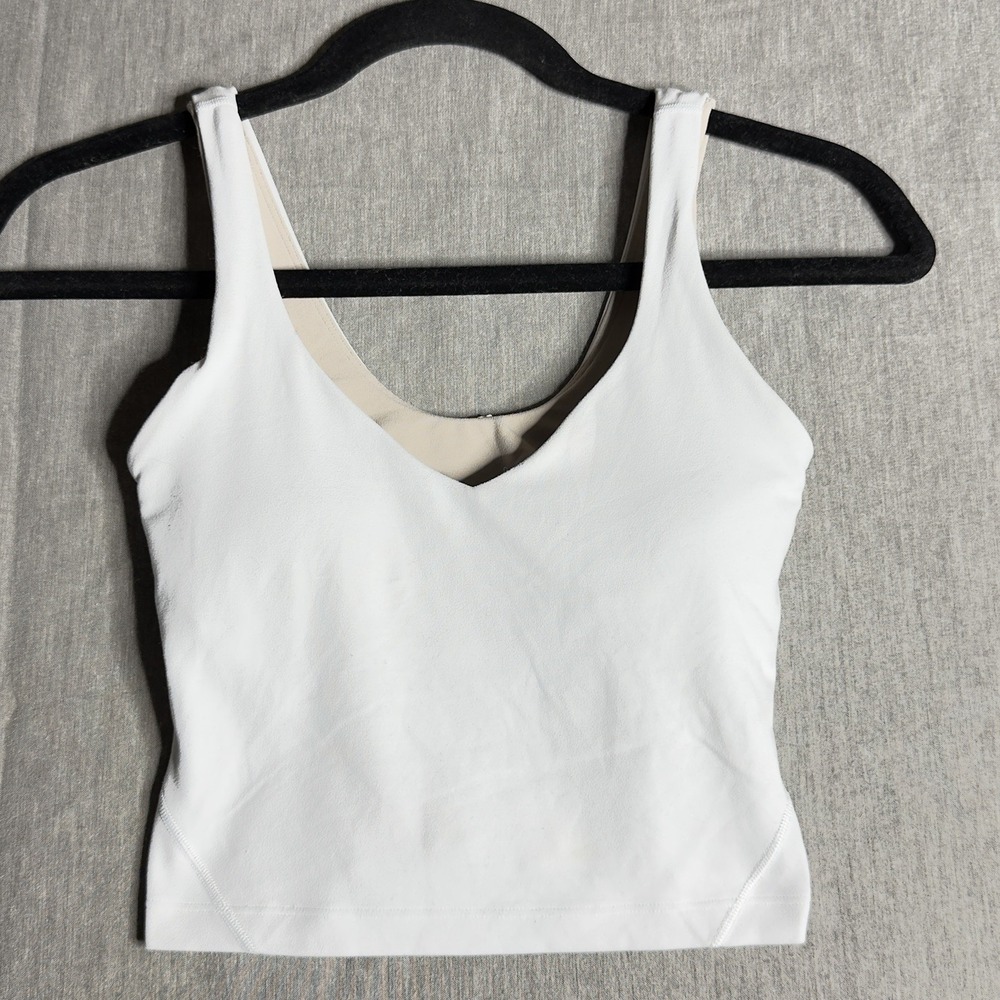 Lululemon Align Tank Tight Fit Cropped Length Size 0 A/B Cup  White WHT